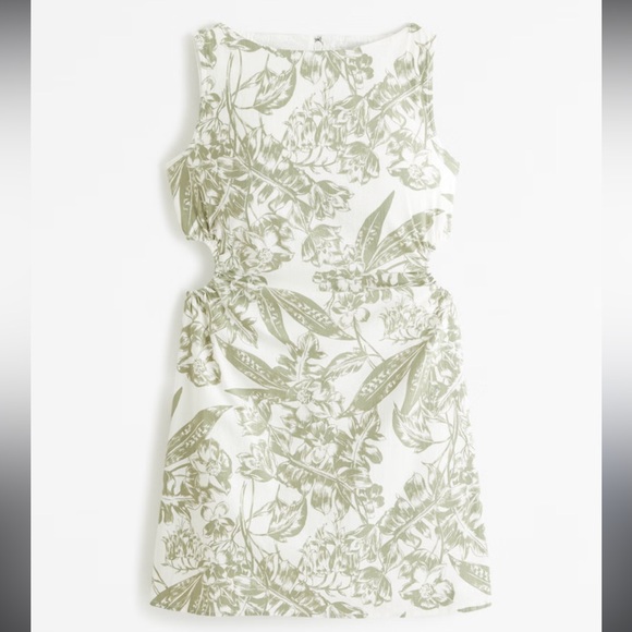 Abercrombie Stretch Sateen Mini Dress w Cutouts - Size Small TALL - Picture 3 of 9